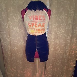 Faux Leather Zipper Front Mini Skirt Rue 21 Sz S